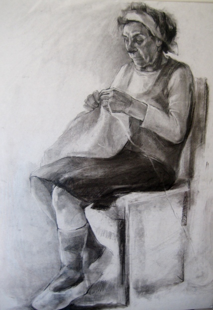 Баба плете || Въглен / charcoal || 1999