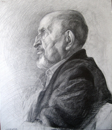 Профил на мъж || молив / pencil || 2000